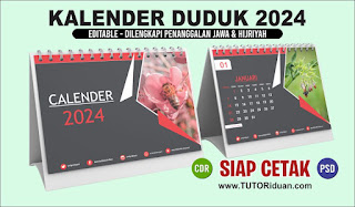 Kumpulan Desain Kalender Duduk 2024 CDR PSD