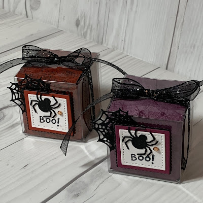 Two Halloween Treat Boxes using Clear Tiny Treat Boxes