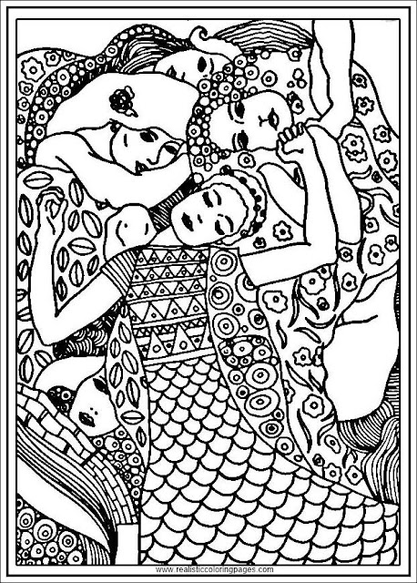 the virgin gustav klimt arts coloring pages for adults