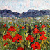   "Land of the Poppy Goddess" Original Palette Knife Poppy Landscape Painting by Colorado Impressionist Judith Babcock    