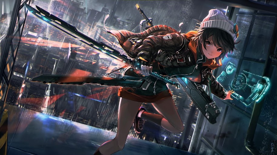 Anime, Girl, Sci-Fi, Katana, 4K, 3840x2160, #27 Wallpaper