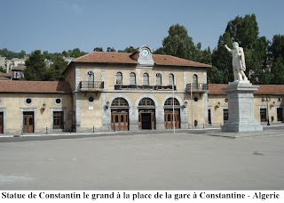 Statue de Constantin 1er à la place de la gare à Constantine