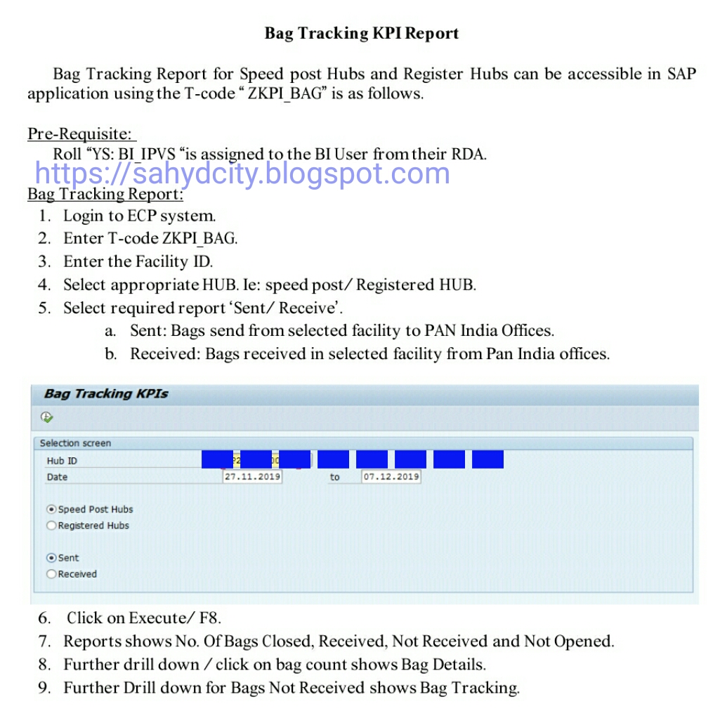 Bag Tracking KPI Report in CSI/SAP