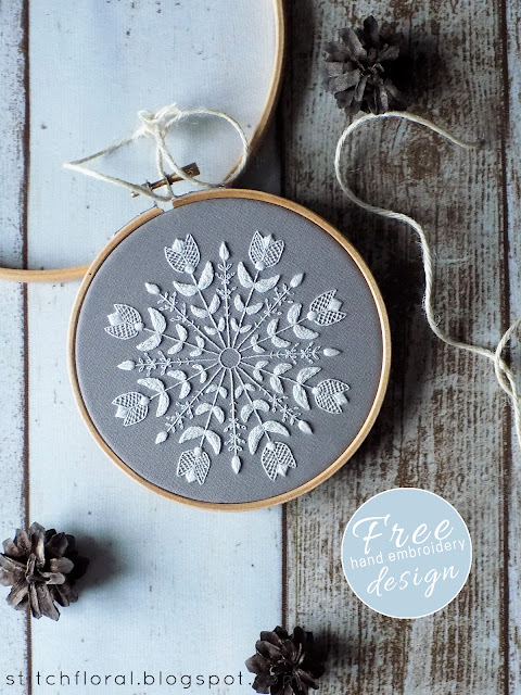 Snowflake Mandala: Winter inspired embroidery freebie