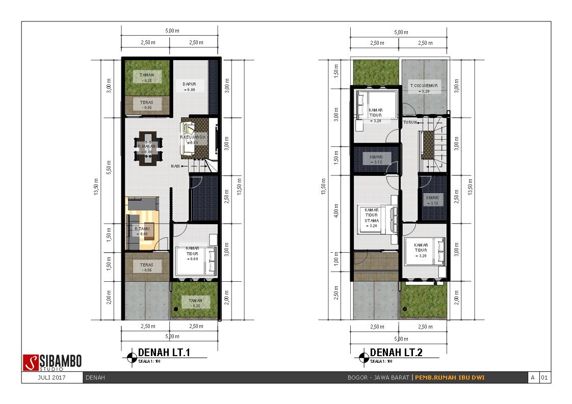 Desain Rumah Minimalis Dua Lantai Di Lahan 5 X 135m Yang Simpel Dan