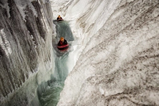 Body Boarding Down A Glacier Is The Coolest Type Of Insanity Ever.