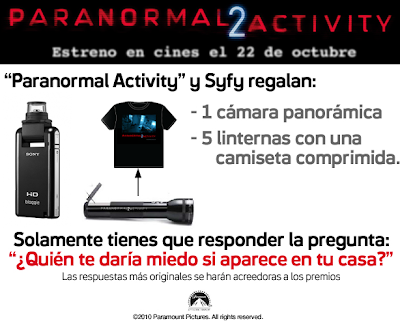 promocion Paranormal Activity 2 españa 2010 premio Cámara Sony “Bloggie”