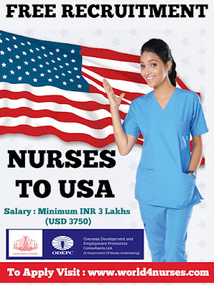 Free Recruitment of Nurses to USA - United States of America Through ODEPC