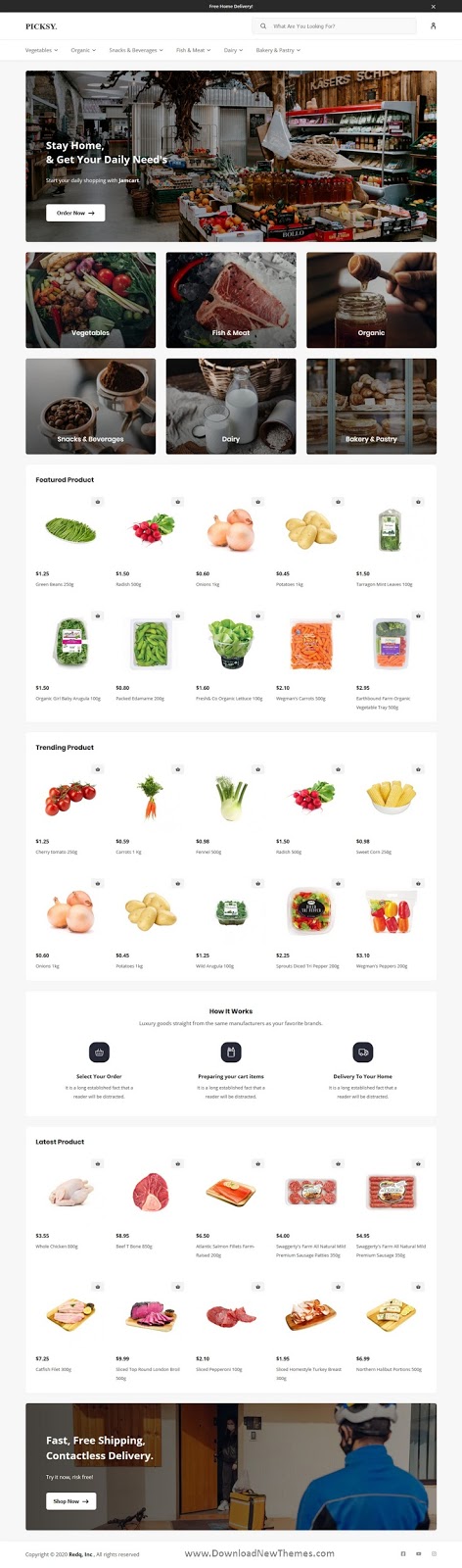 Picksy - React Gatsby Grocery eCommerce Template 