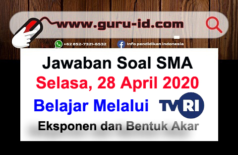 gambar Jawaban Soal TVRI SMA 28 April 2020