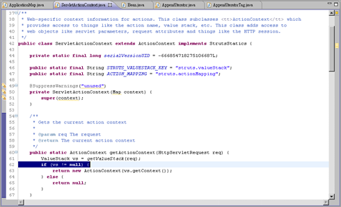 servlet action context without pmd