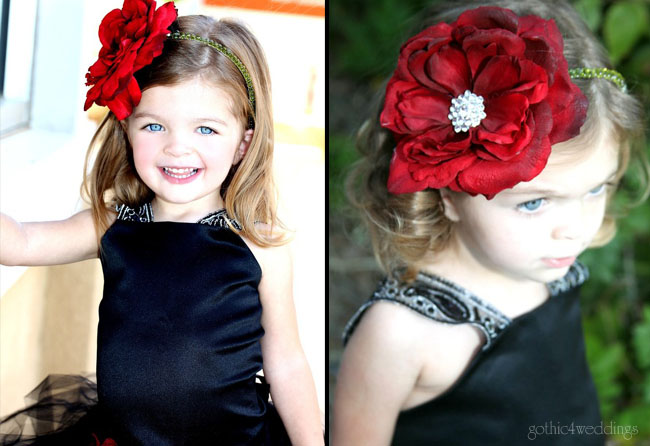 Black Flower Girl Dresses for Gothic Weddings by BellaBeanCouture