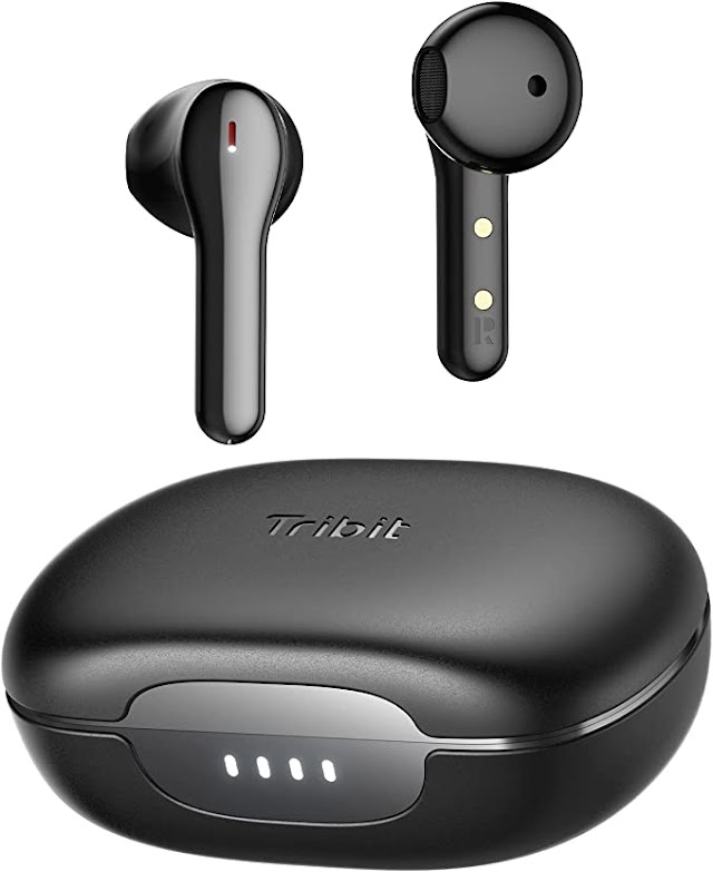 Tribit Earbuds, Bluetooth 5.2 Earbuds Qualcomm QCC3040, 4Mics CVC 8.0 Call Noise Canceling Crystal-Clear Calls Comfortable Earbuds 32H Playtime Wireless Bluetooth Headphones, FlyBuds C2
