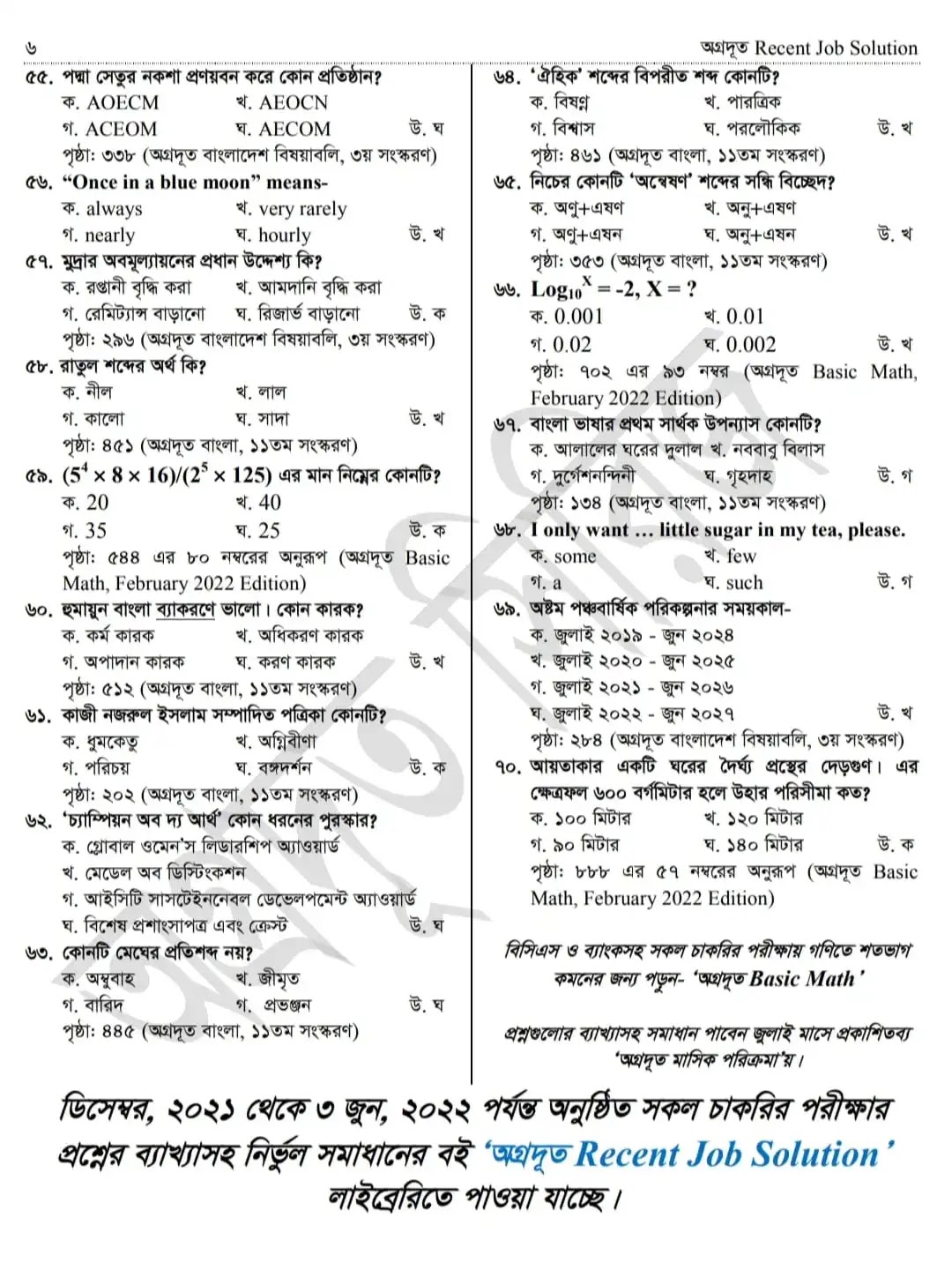 Bangladesh railway exam question pdf 2022