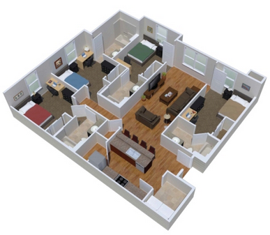 Tips Dan Contoh  Denah Rumah  Minimalis  3D 4 Kamar Dengan Biaya Murah  Desain Rumah  Minimalis 