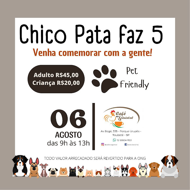 Chico Pata completa 5 anos!