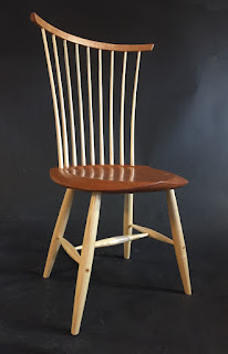 windsor chair, Vermont, cherry and ash, modern windsor chair