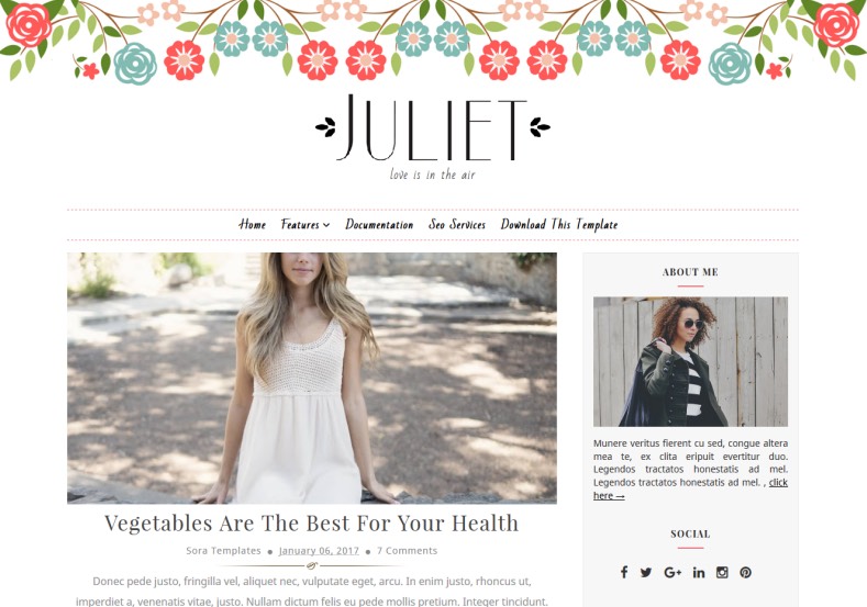 Juliet Blogger is a most beautifull Template