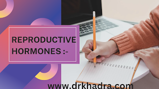 Reproductive hormones :- Male Reproductive Hormones and  Female Reproductive Hormones