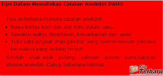 Download Format Contoh Catatan Anekdot Anak PAUD Kurikulum 2013