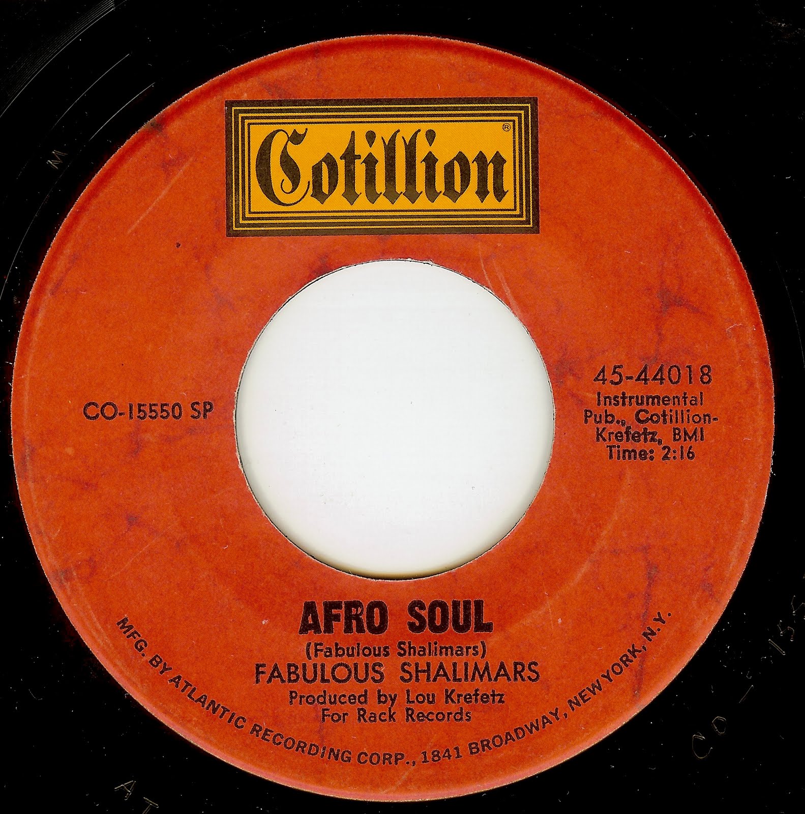... Daily 45: FABULOUS SHALIMARS - AFRO SOUL b/w PLAYING A LOSING GAME
