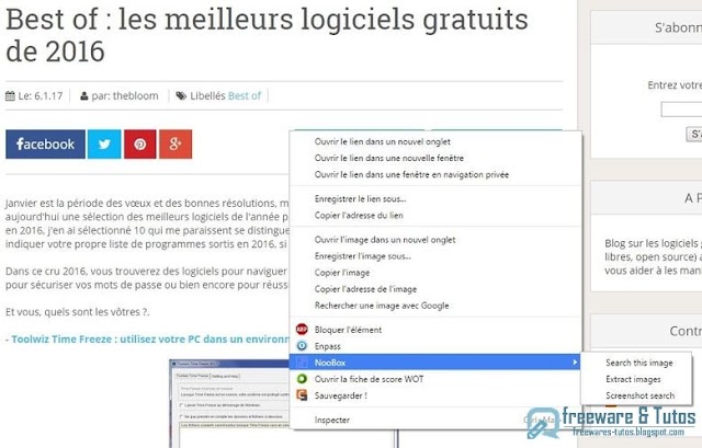 NooBox : recherche par image inversée sur plusieurs moteurs de recherche pour Chrome