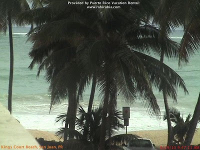 Live Webcam Puerto Rico, King's Court Beach, San Juan (Sturm / Hurrikan EARL), Live Webcam, Puerto Rico, 2010, aktuell, Atlantik, Karibik, Hurrikanfotos, Earl, Hurrikansaison 2010, 