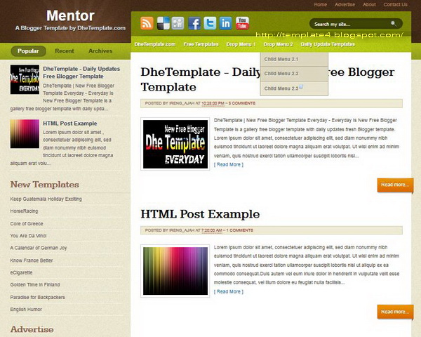 Mentor Blogger Template