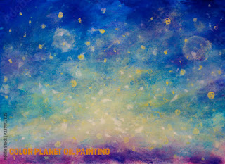 Fototapete Oil Painting Abstract Christmas Background Art Style