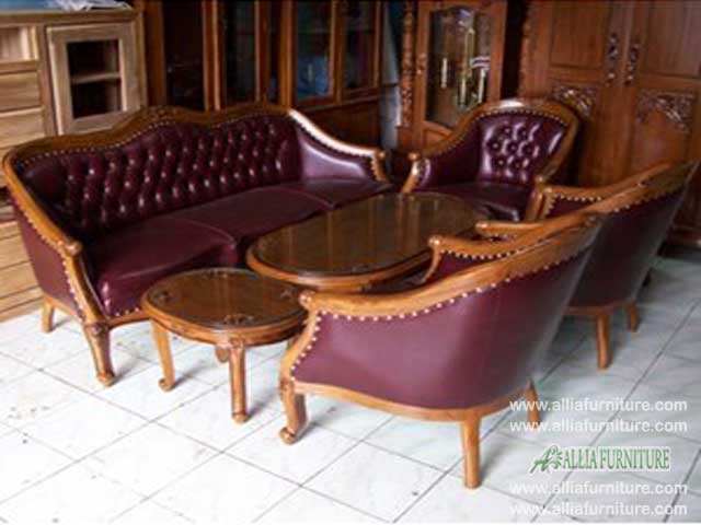  Kursi  tamu sofa  set  ukiran model lois Allia Furniture