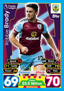 Topps Match Attax 2017-2018 Burnley Set