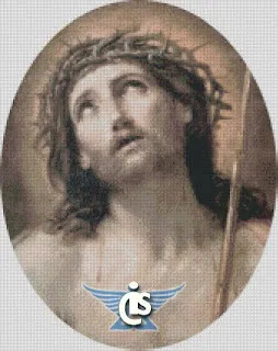 jesus face crowned cross stitch