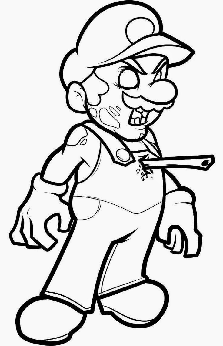 Download Mario Zombie Halloween Coloring Pages