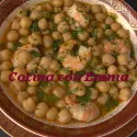 Garbanzos con langostinos