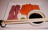 tuna and salmon sashimi, fish from Steve Hatt