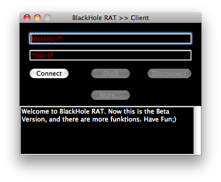 BlackHole RAT : Mac OS X backdoor Trojan !