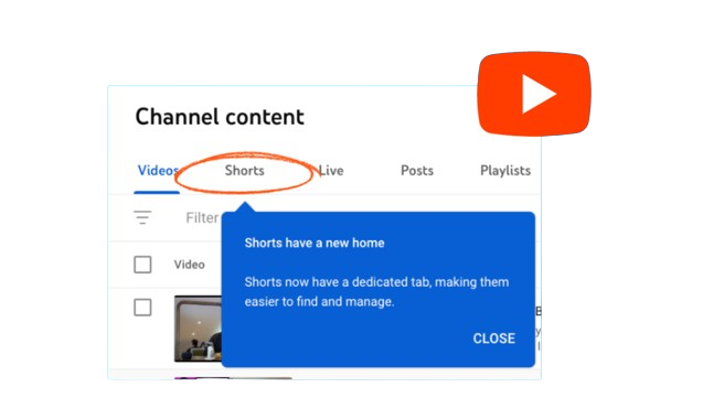 يوتيوب اضافة علامة تبويب مخصصة لـ Shorts على سطح المكتب