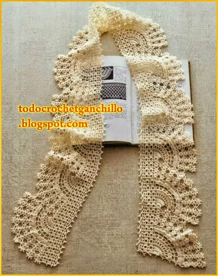 Fina puntilla tejida al crochet