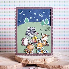 Sunny Studio Stamps: Critter Campout Starry Night Sky Card by Lexa Levana