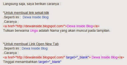 Cara Membuat Link pada Postingan Blog