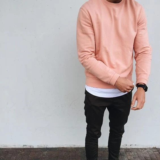 look masculino rosa camisa