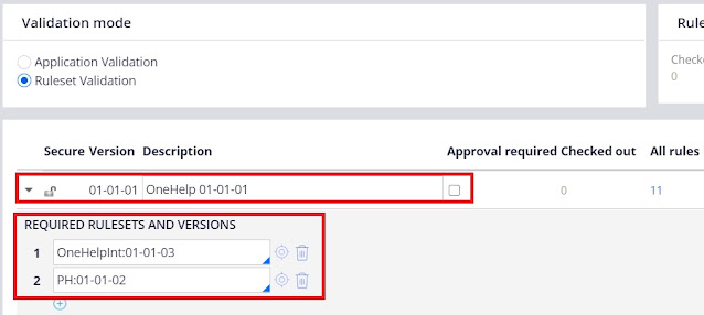 Ruleset validation mode - versions