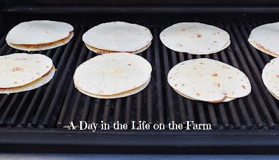 Quesadillas on grill