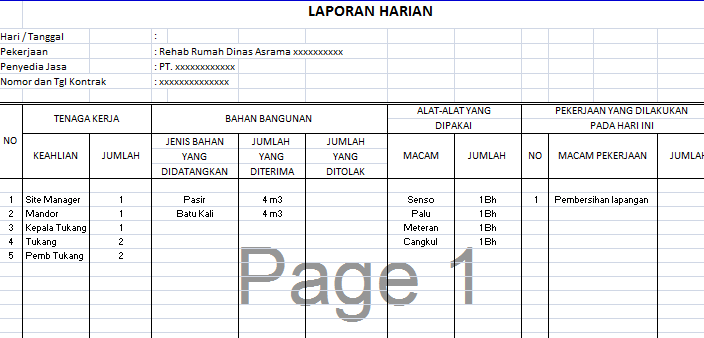 Format Laporan Kerja Harian - newhairstylesformen2014.com