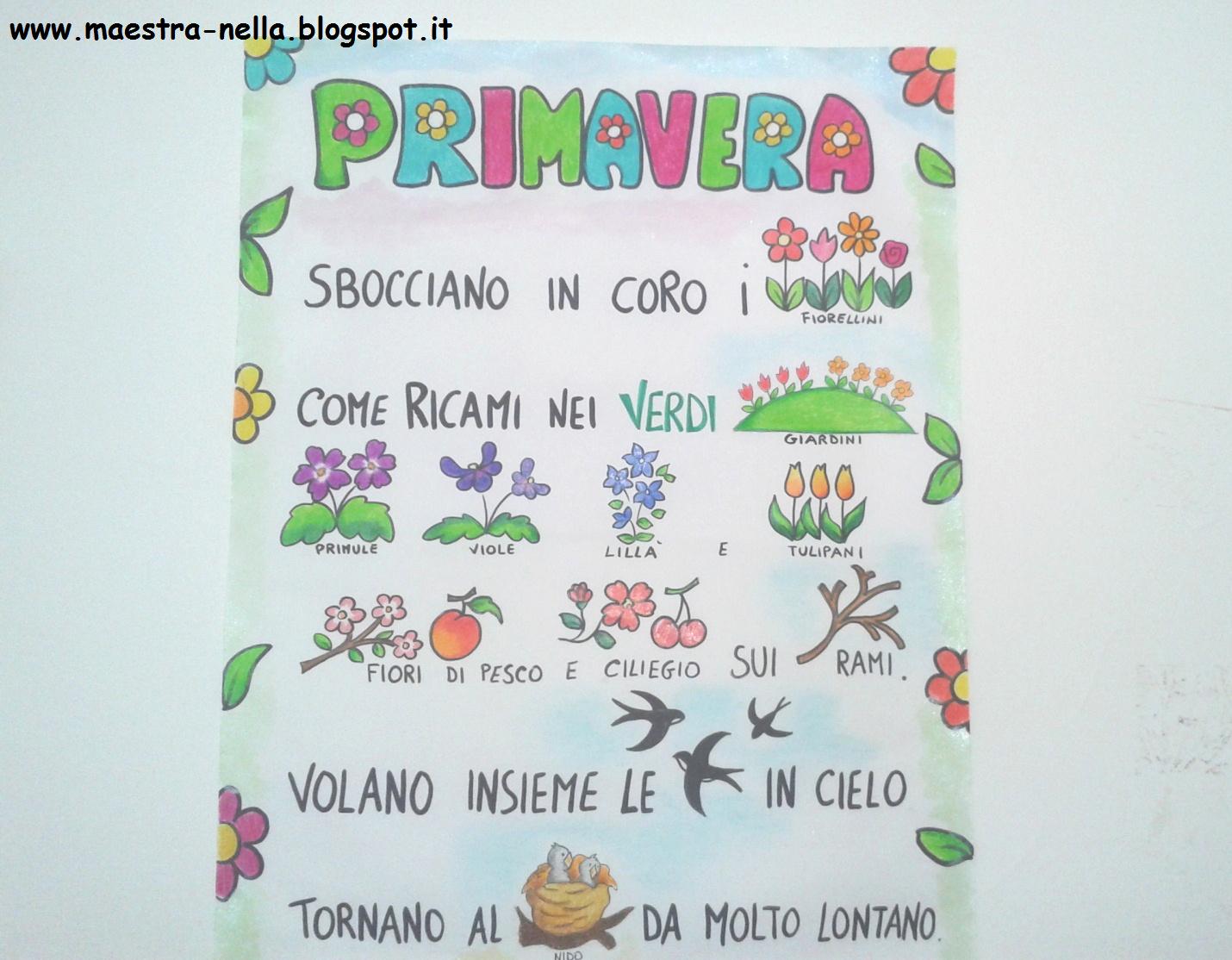 maestra Nella primavera poesia illustrata