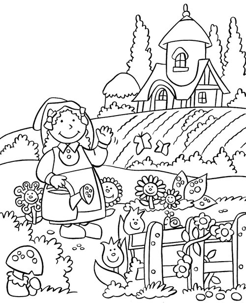 Download Garden Flower Colouring Pages For Children >> Disney Coloring Pages