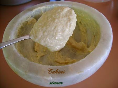 Making Tahini using a mortar and Pestle