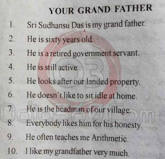 Your Grand Father - 10 Lines Essay in English Language for Juniors