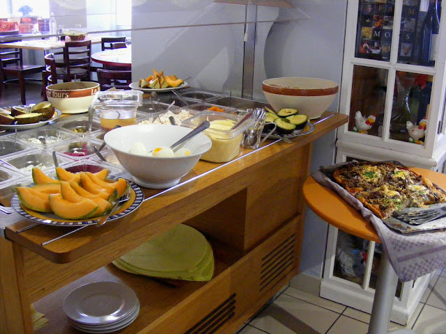 Starters buffet at a workers restaurant, Indre et Loire, France. Photo by Loire Valley Time Travel.
