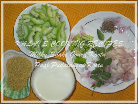 Milky Snake Gourd Kootu / Paal Pudalangai Kootu Ingredients